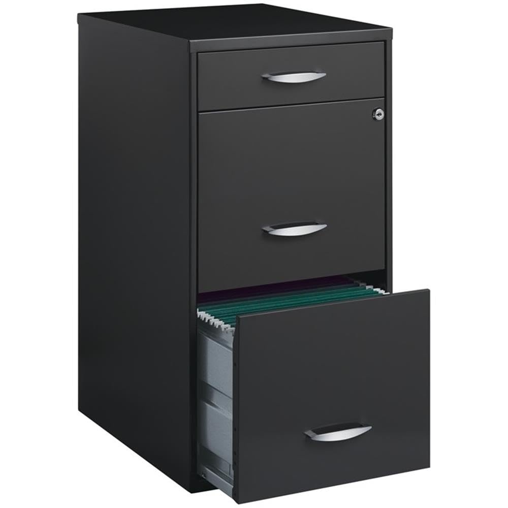 3 Drawer Charcoal Metal Filing Cabinet O643354