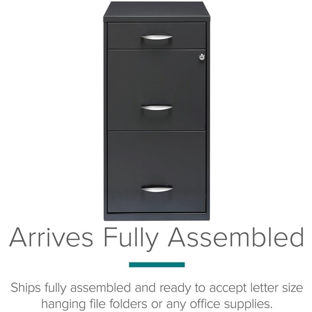 3 Drawer Charcoal Metal Filing Cabinet O643354