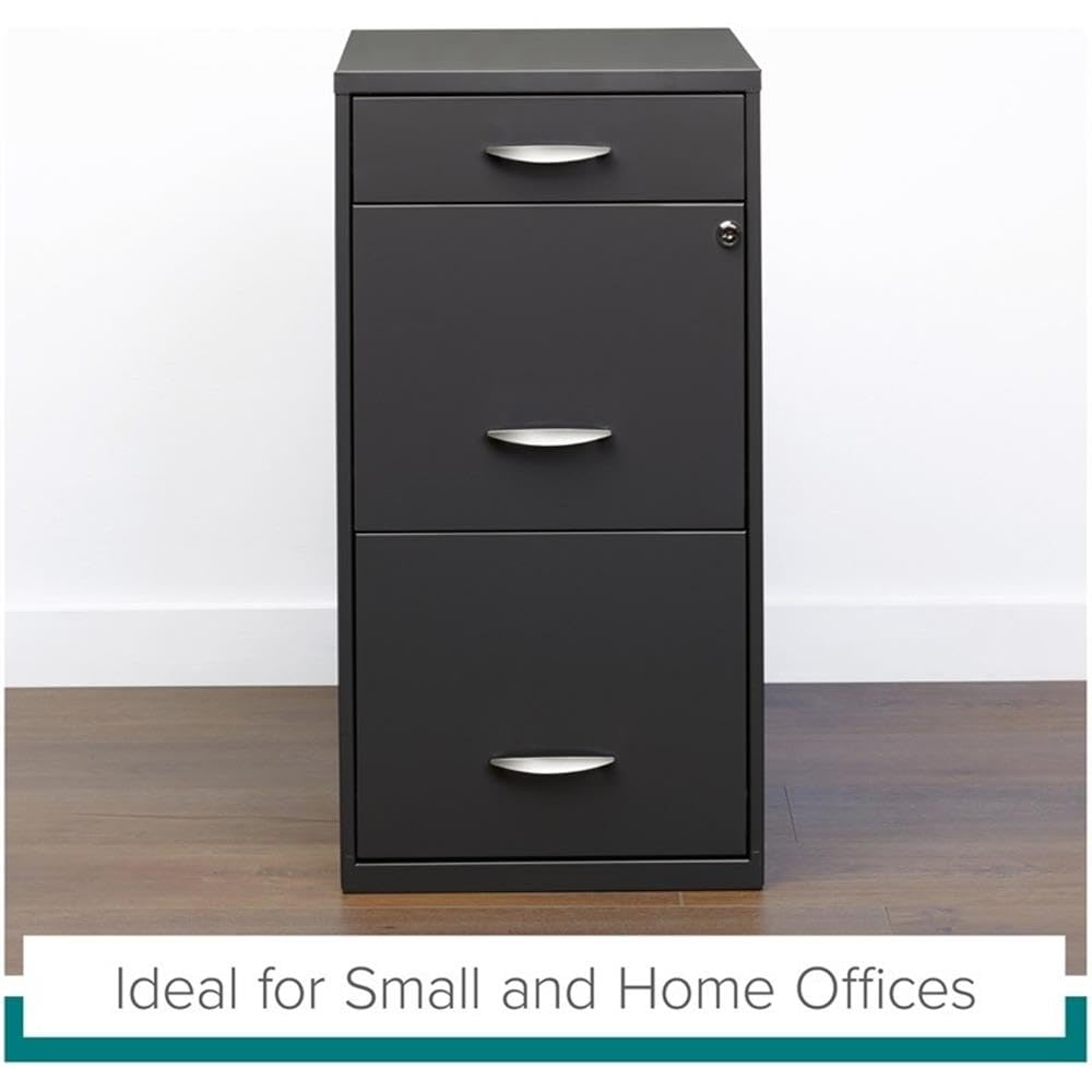3 Drawer Charcoal Metal Filing Cabinet O643354