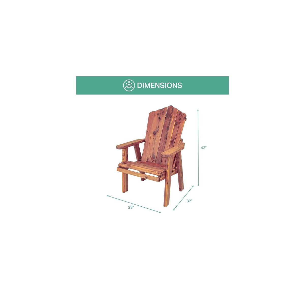 Cedar Stationary Chair Fan-Back Adirondack Style Q898269