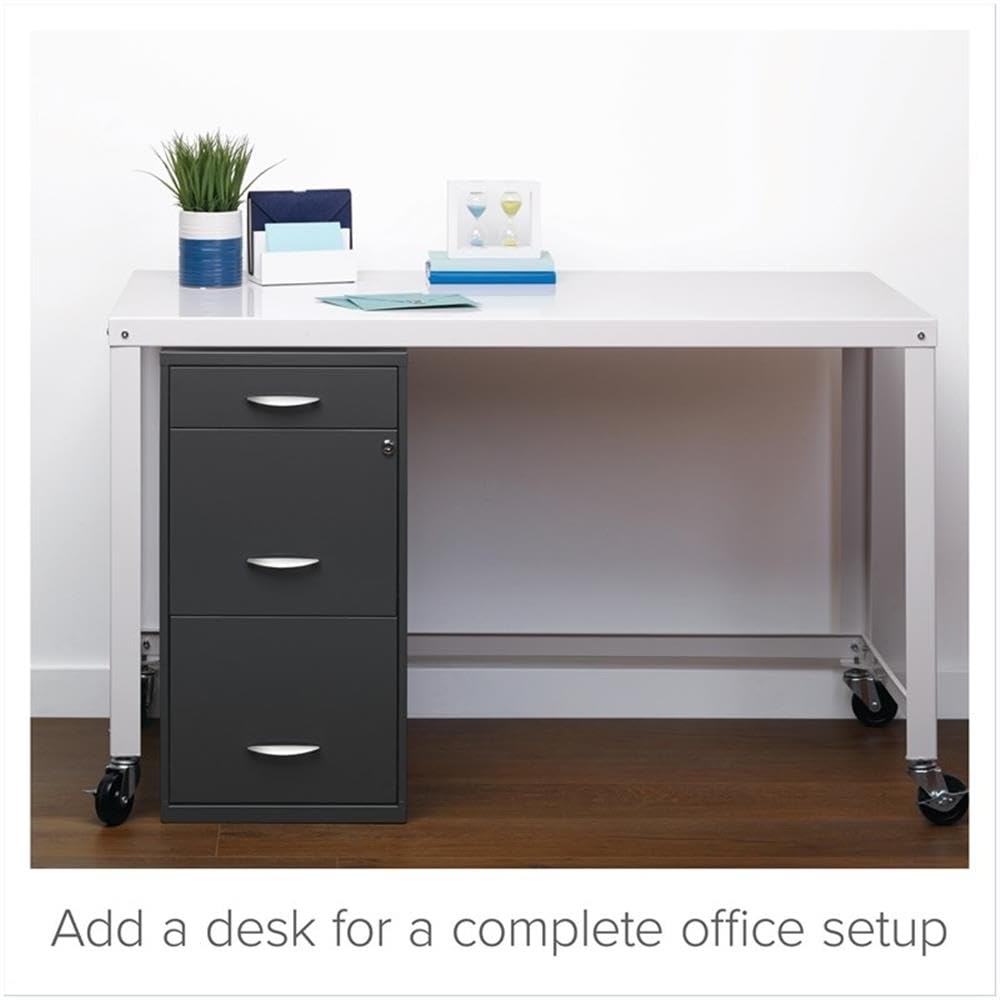 3 Drawer Charcoal Metal Filing Cabinet O643354