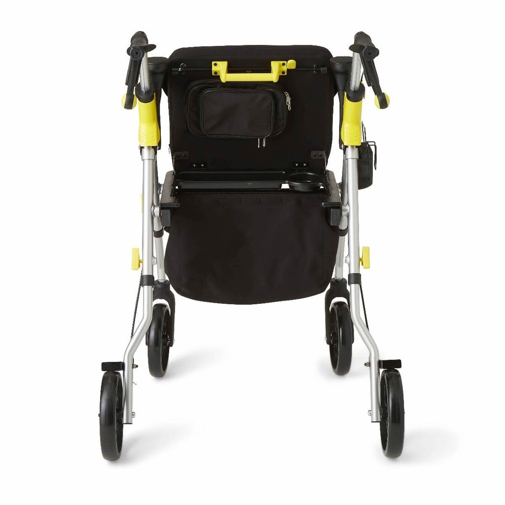 Folding Rolling Walker with Seat, 8-inch Wheels, Silver C291116