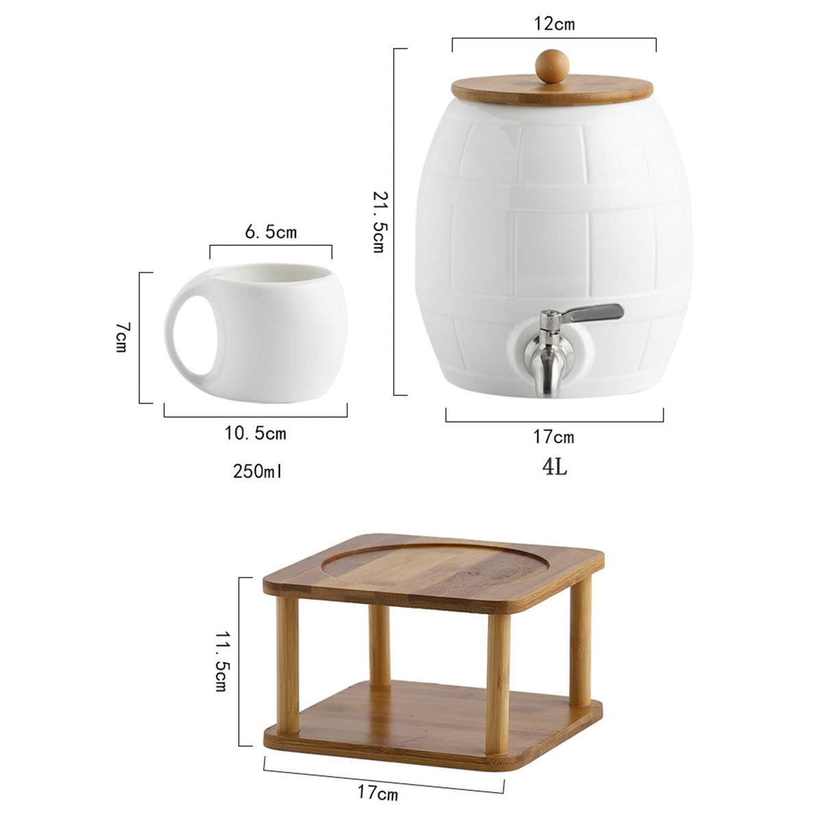 Ceramic Water Dispenser with Stainless Steel Spigot V35858