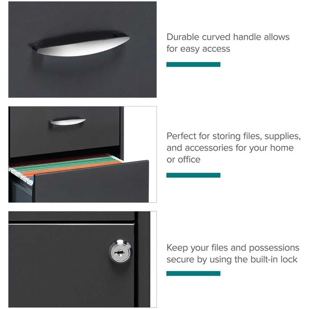 3 Drawer Charcoal Metal Filing Cabinet O643354