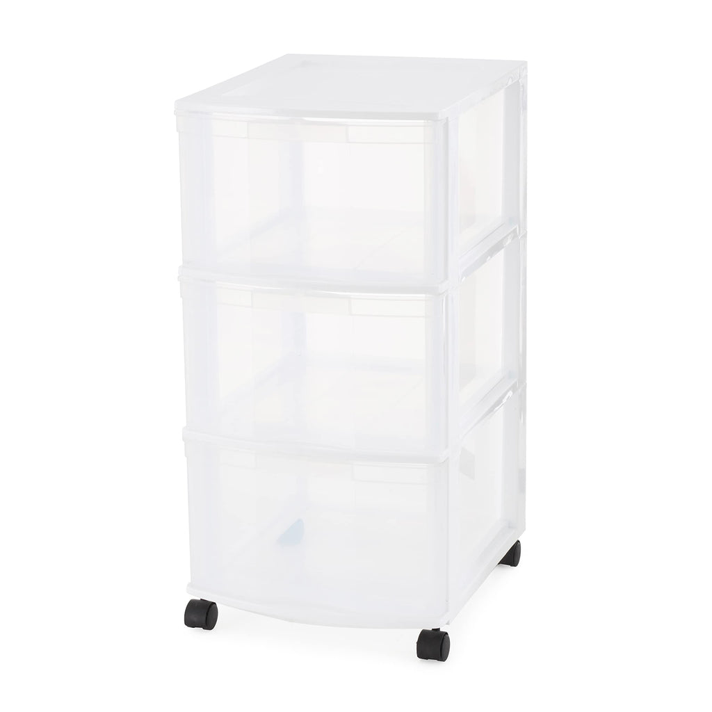 3 Drawer Plastic Rolling Organizer Cart L326