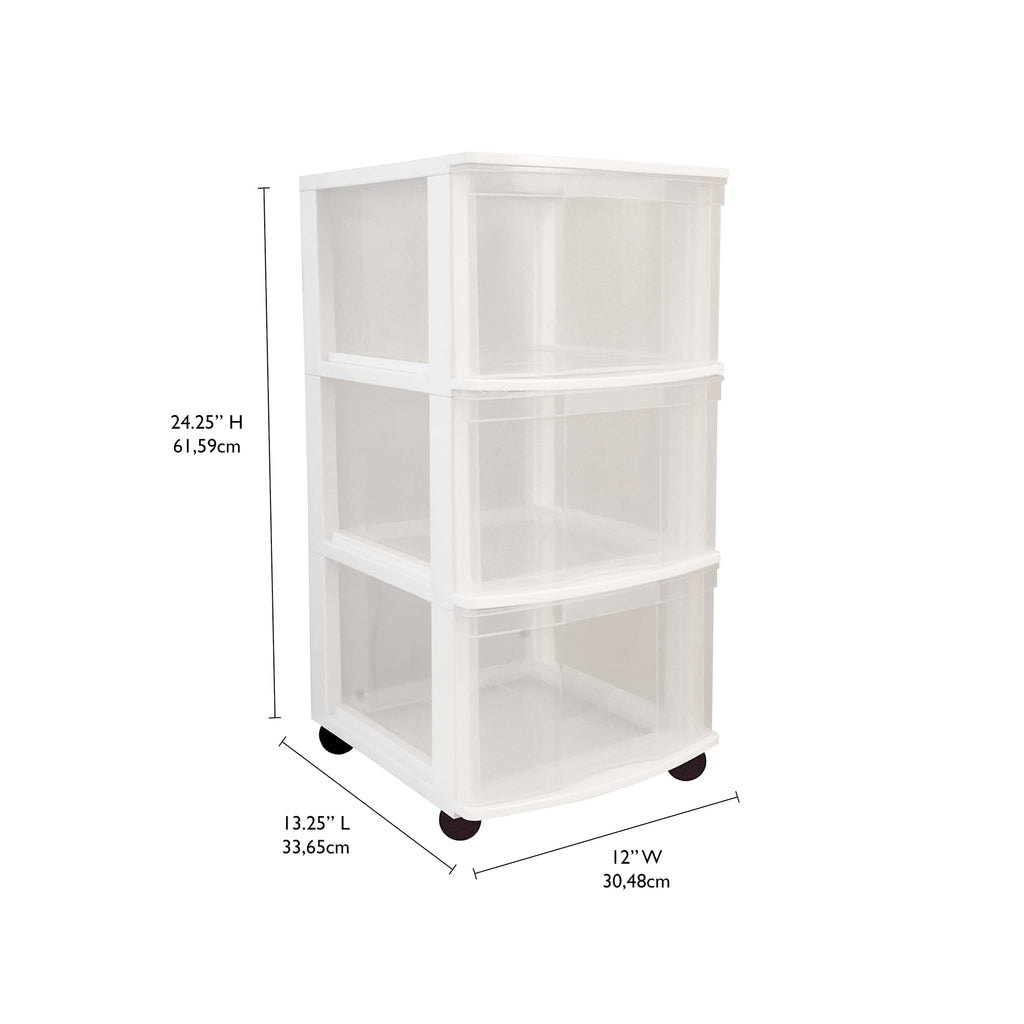 3 Drawer Plastic Rolling Organizer Cart L326