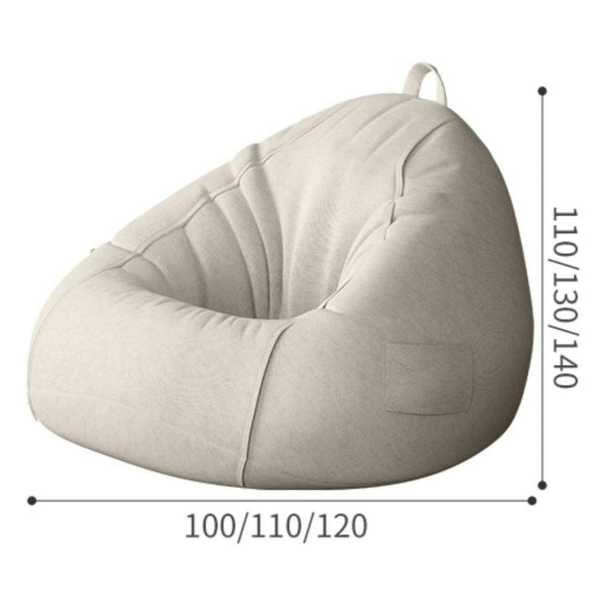 Washable Yellow Bean Bag Chair Cover 120 * 140cm O389