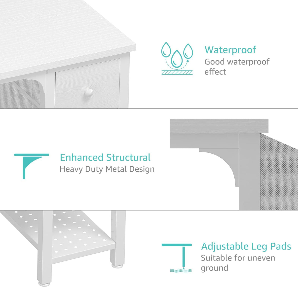White Computer Desk with Drawers 47 Inch I74391