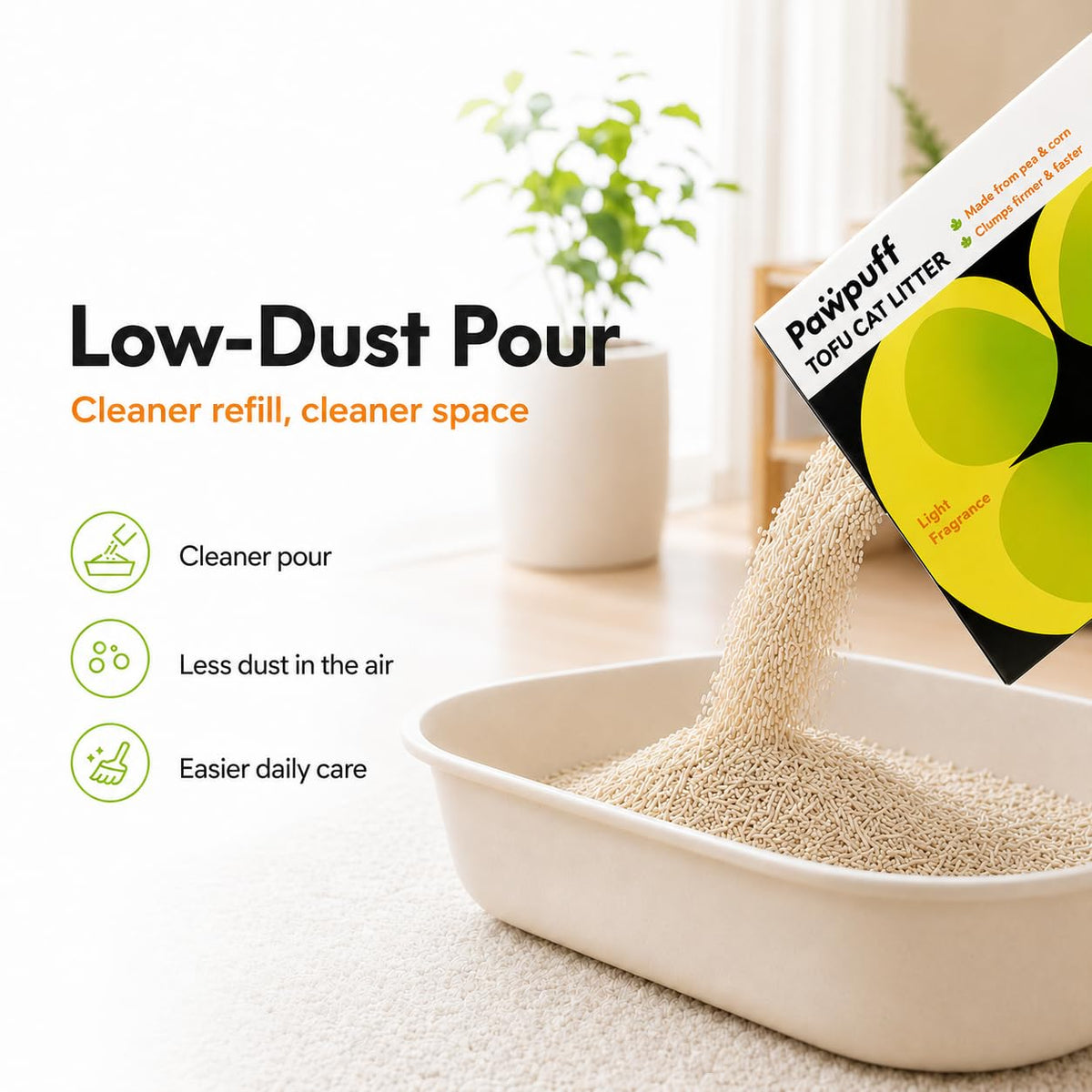 Tofu Cat Litter Low Dust Fast Clumping Flushable 2-Pack 22 lb E99367