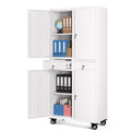 72” Rolling Metal Storage Cabinet with Locking Doors & 2 Drawers A25135