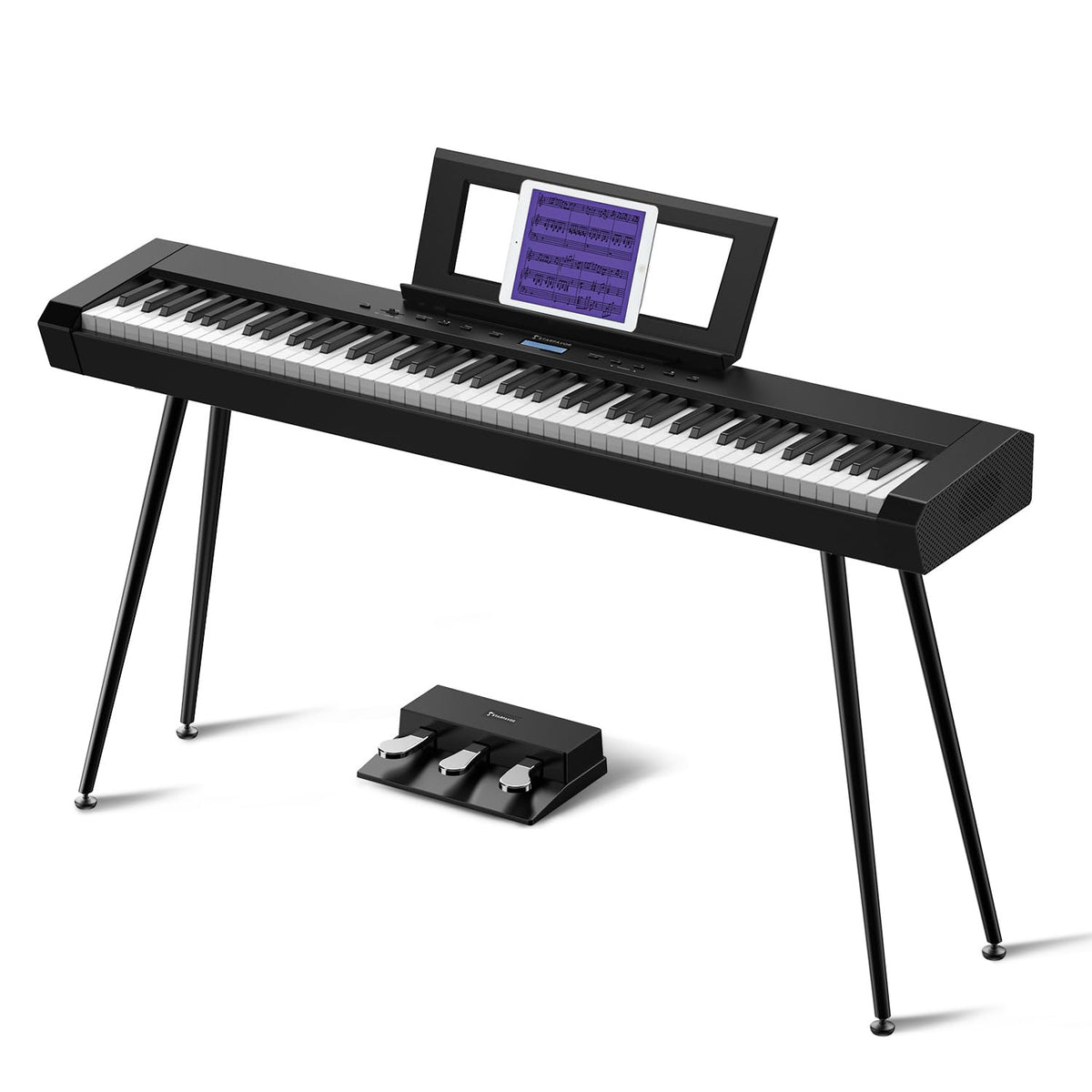 88 Key Full-Weighted Digital Piano and 18 Pcs Interlocking Floor Mats F2754