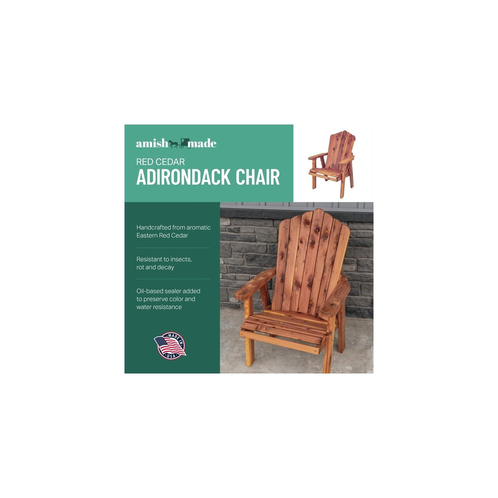 Cedar Stationary Chair Fan-Back Adirondack Style Q898269