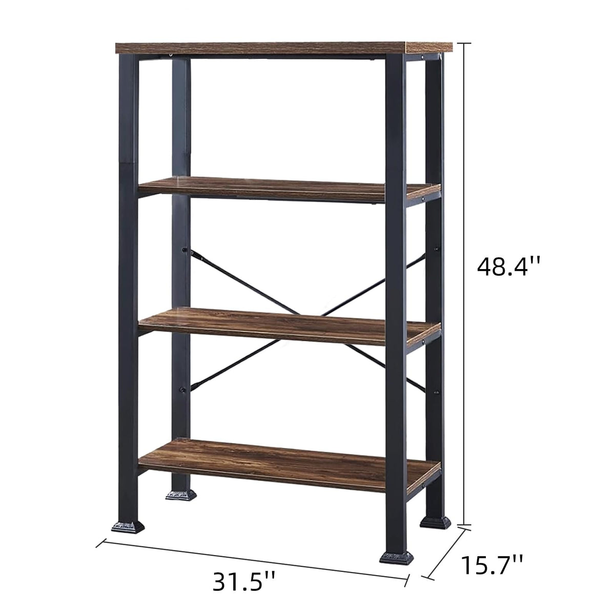 4 Tier Rustic Brown Bookshelf V900