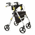 Folding Rolling Walker with Seat, 8-inch Wheels, Silver C291116