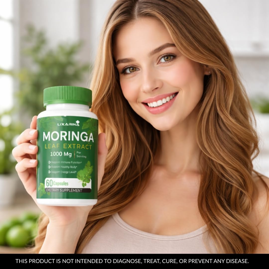 Moringa Capsules Organic 1000MG 60 Count Pack-2 O7597
