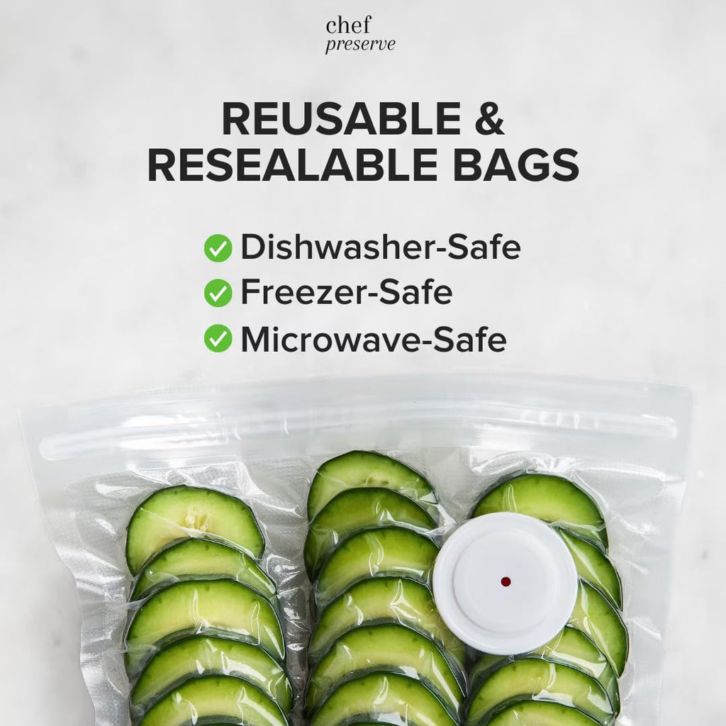 Compact Vacuum Sealer with 30 Reusable Vacuum Bags V66160
