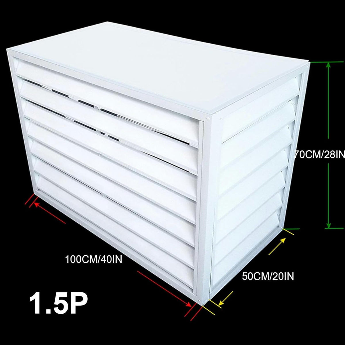 Aluminum Air Conditioner Fence Cover White 100*50*70cm I96526