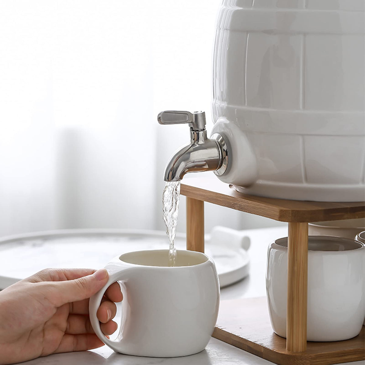 Ceramic Water Dispenser with Stainless Steel Spigot V35858