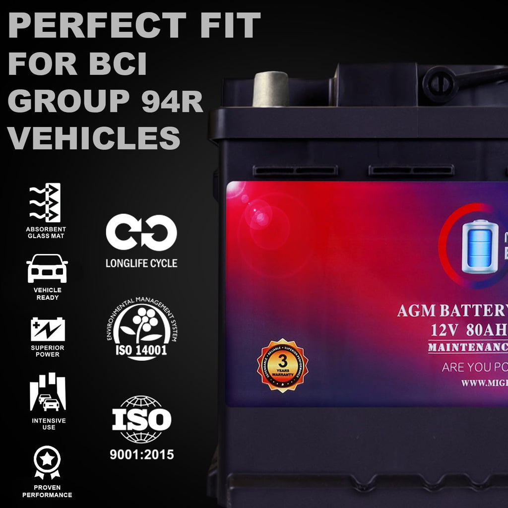 12V 80AH 850 CCA Replacement Battery J8666