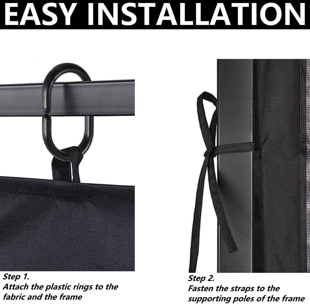 Mosquito Net 4-Panel Canopy Screen Wall with Zipper for 10 x 10' Gazebo K747076