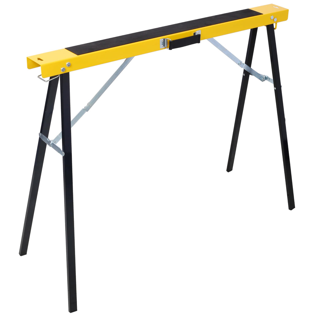 Heavy Duty Folding Saw Horses 2 Pack 660lb Capacity Adjustable Metal 25-35.5 Inch O89797