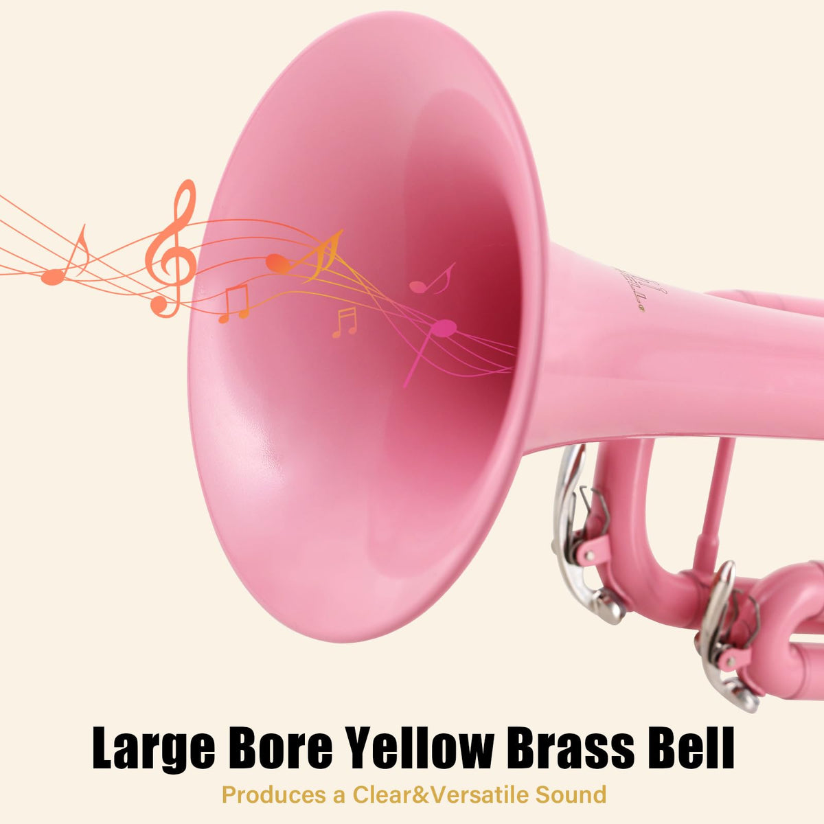 Bb Standard Trumpet Set with Hard Case, 7C Mouthpiece, Gloves (Pink) F647