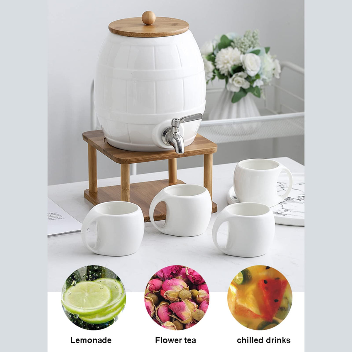 Ceramic Water Dispenser with Stainless Steel Spigot V35858