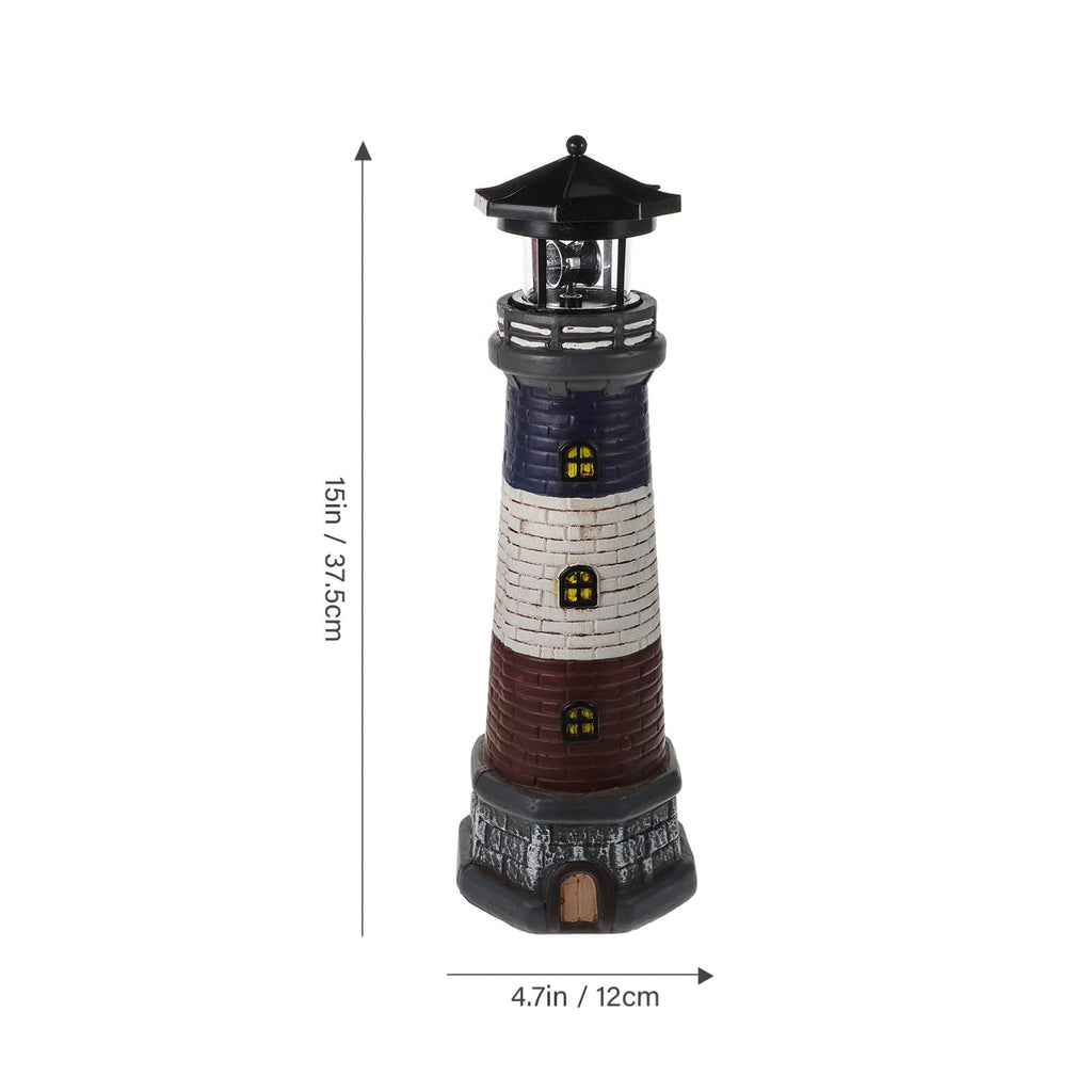 Solar Lighthouse Garden Lights Outdoor Waterproof Resin Statue Lamp G75704