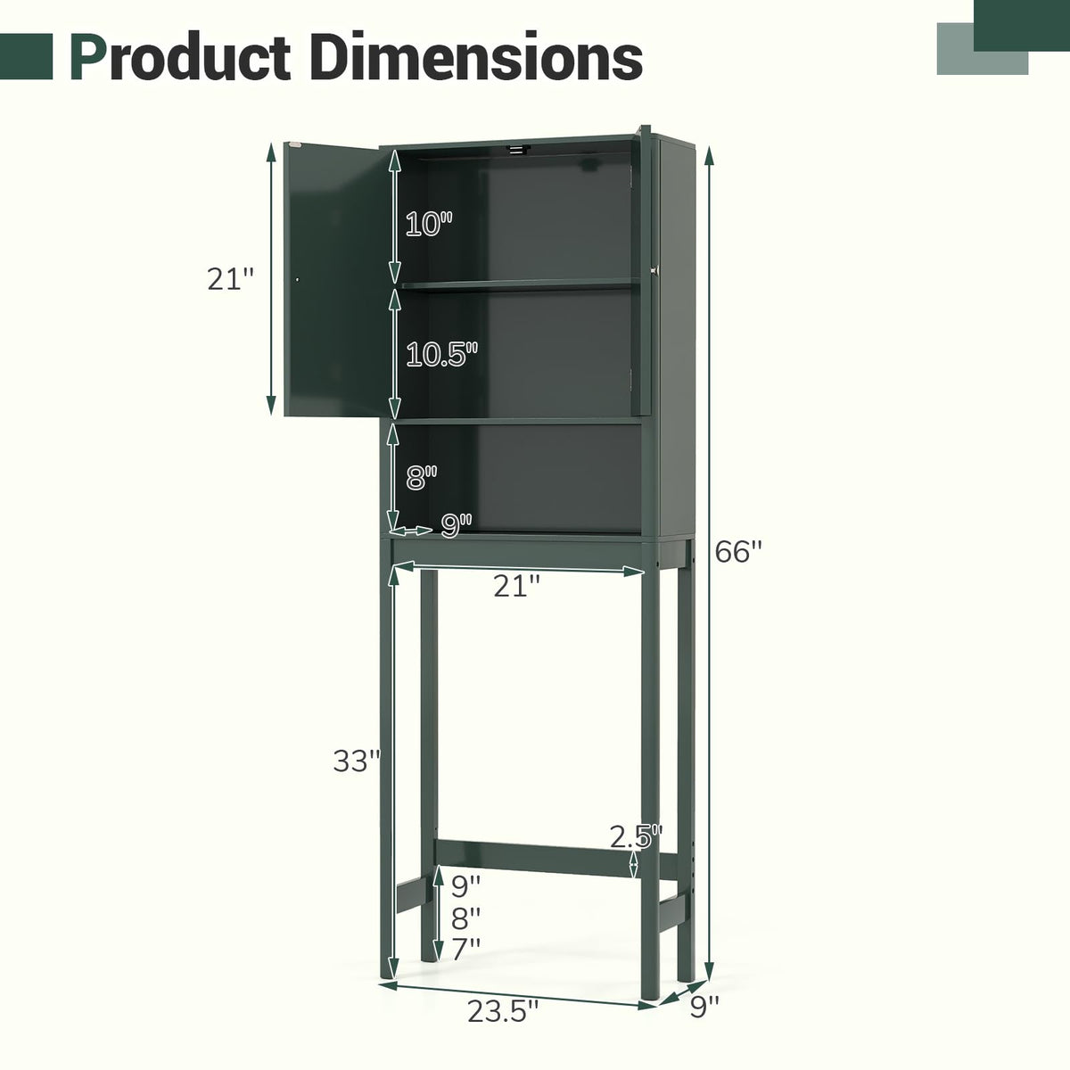 Over The Toilet Storage Cabinet with Fluted Doors A4950