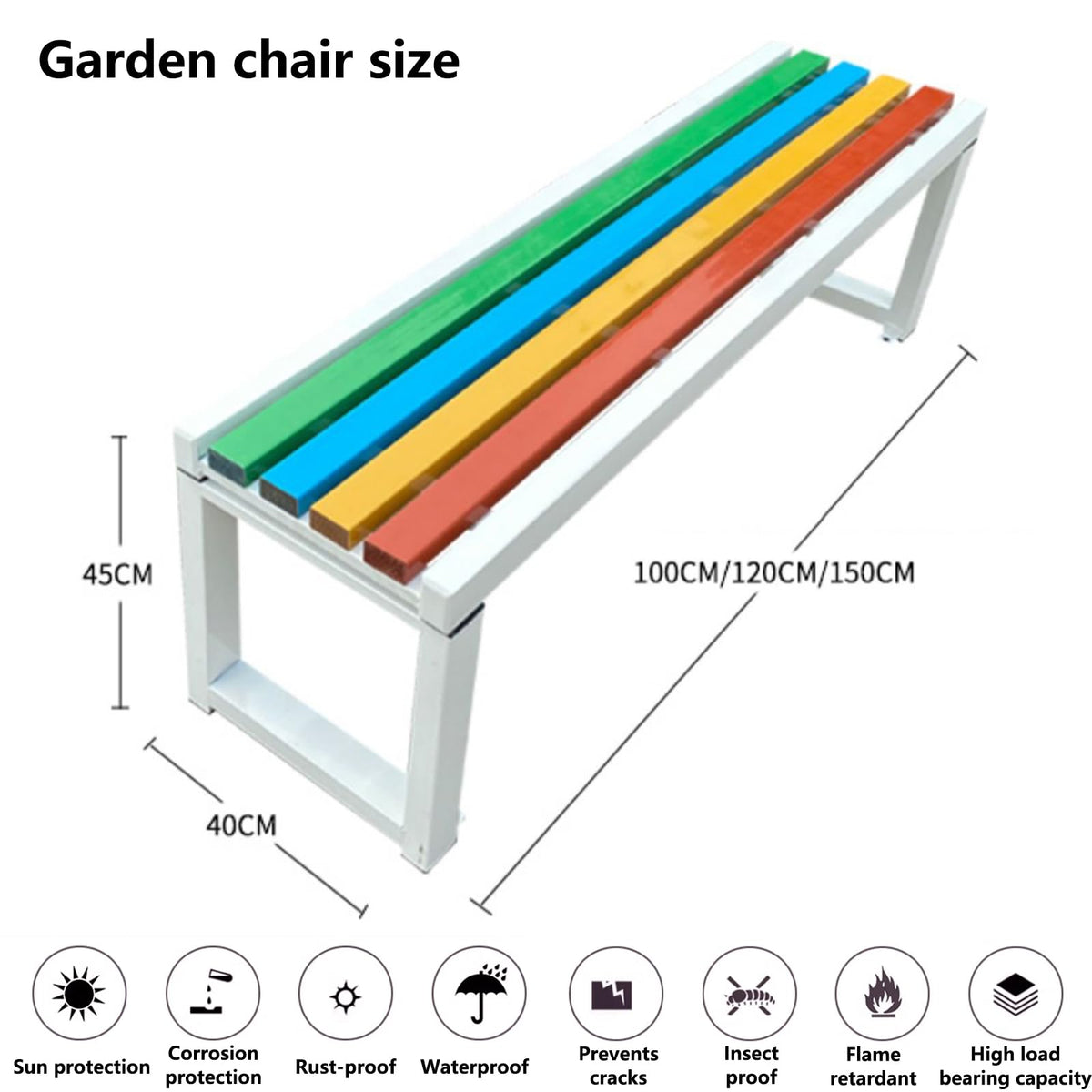 Cast Iron Outdoor Bench Carbonized Finish 150x40x45cm Z5975