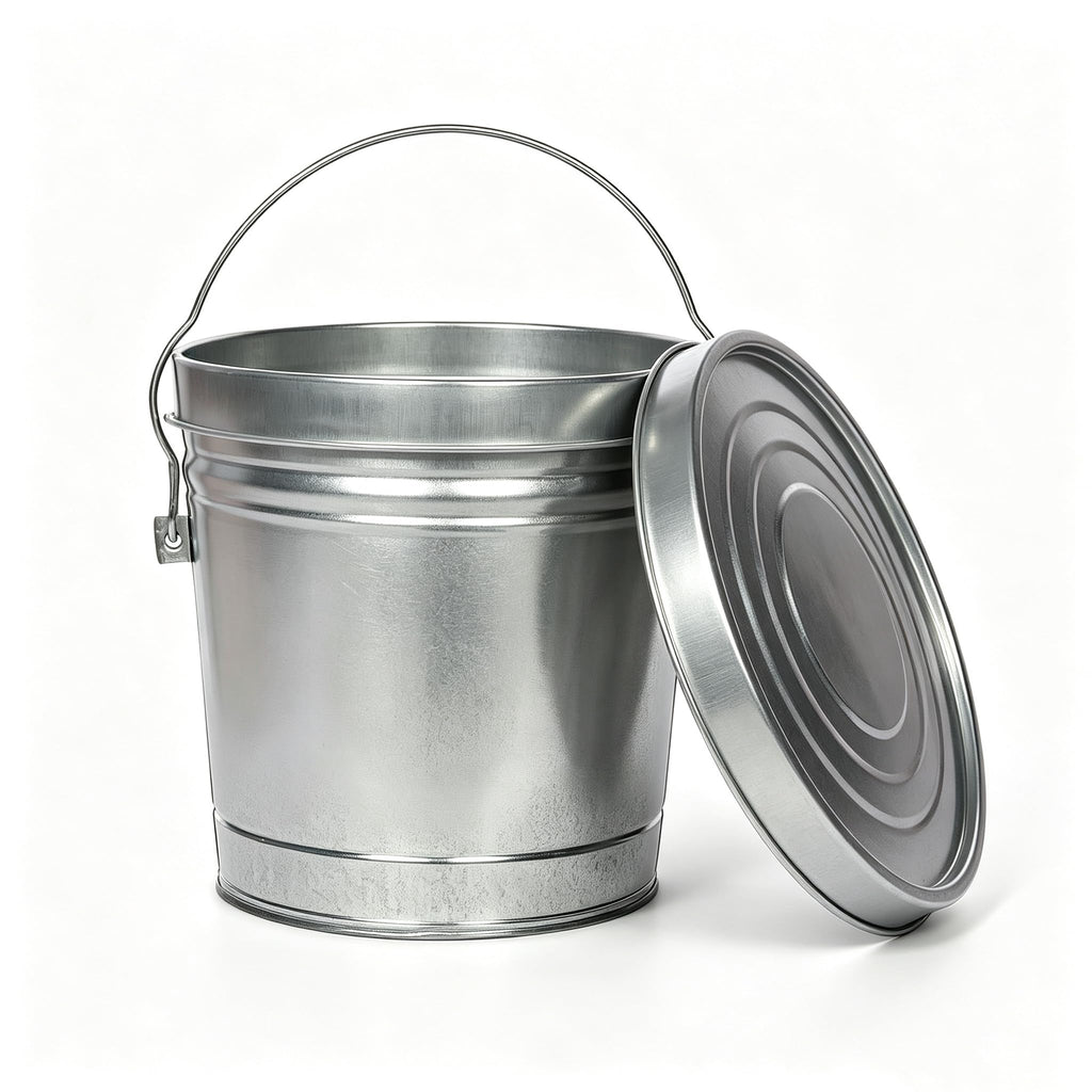 Galvanized Steel 6 Gallon Storage Can with Locking Lid W418253