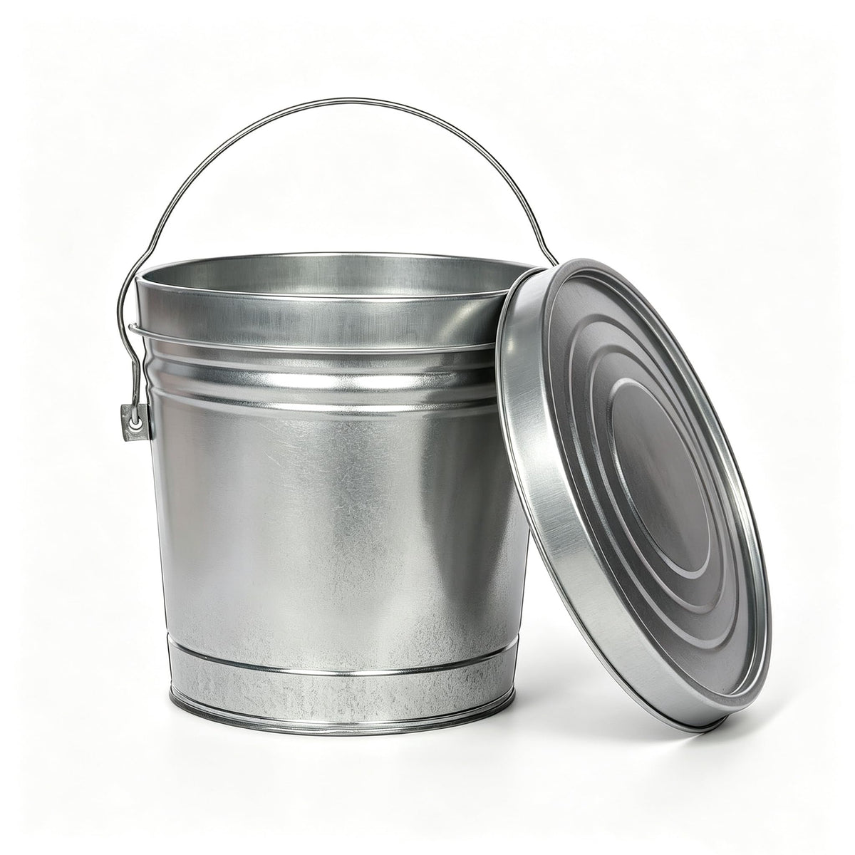 Galvanized Steel 6 Gallon Storage Can with Locking Lid W418253