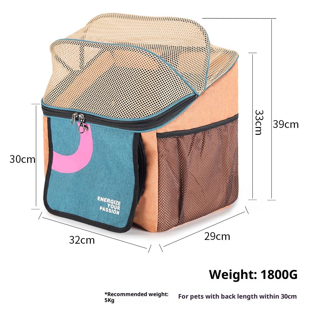 Expandable Soft-Sided Pet Bike Basket with Breathable Mesh C475