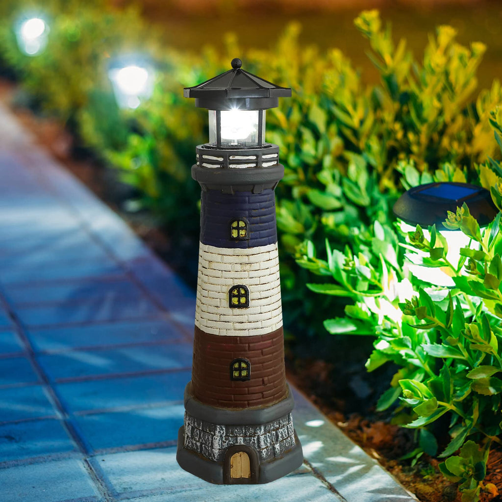 Solar Lighthouse Garden Lights Outdoor Waterproof Resin Statue Lamp G75704