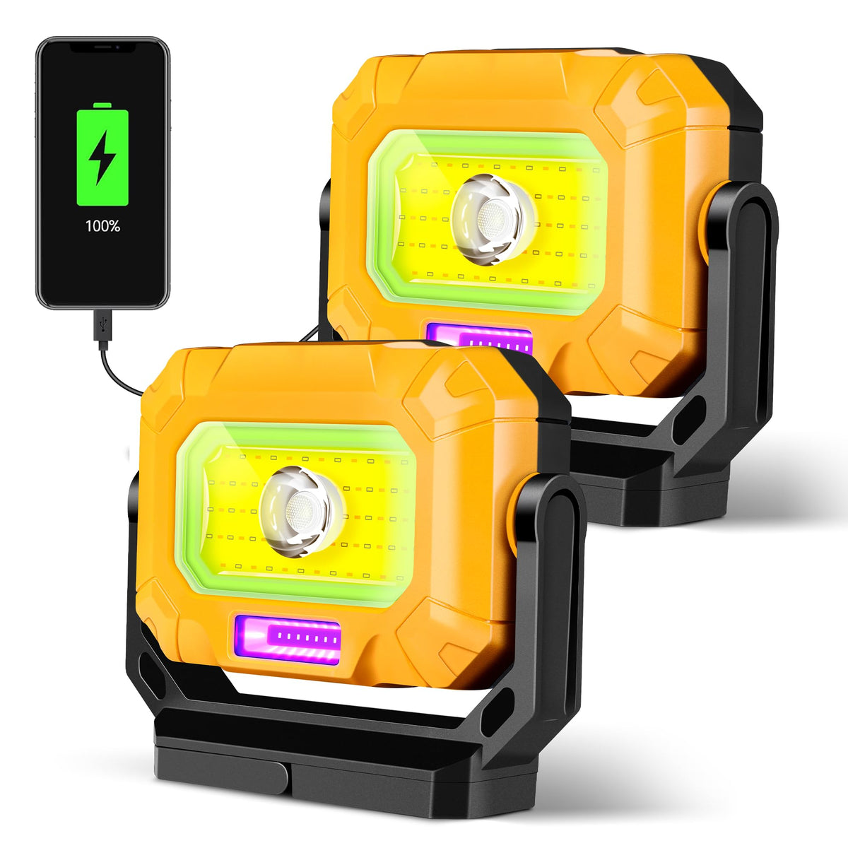 2 Pack Magnetic Rechargeable Work Light D80354
