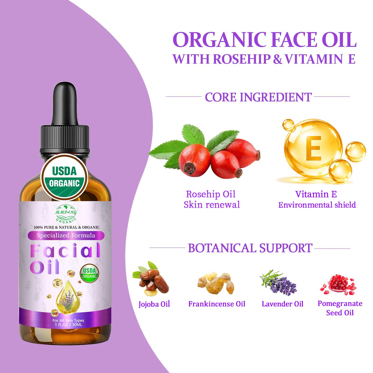 Organic Rosehip Facial Oil G963
