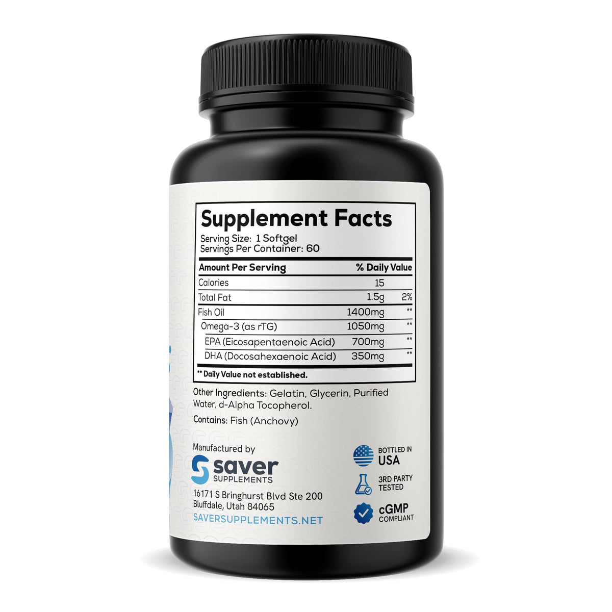 Omega 3 Fish Oil 1400 mg 60 Softgels B247
