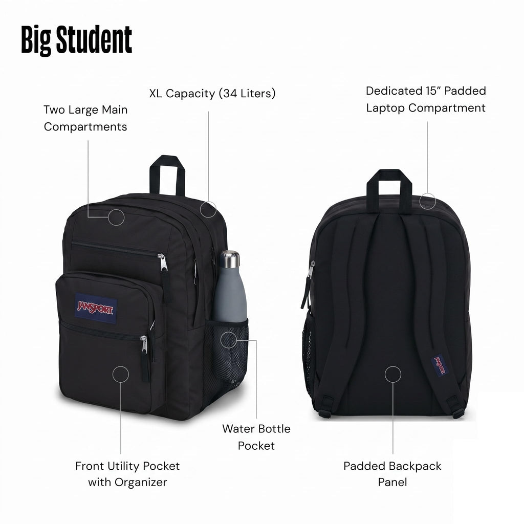 Laptop Backpack with 2 Compartments Black E98169