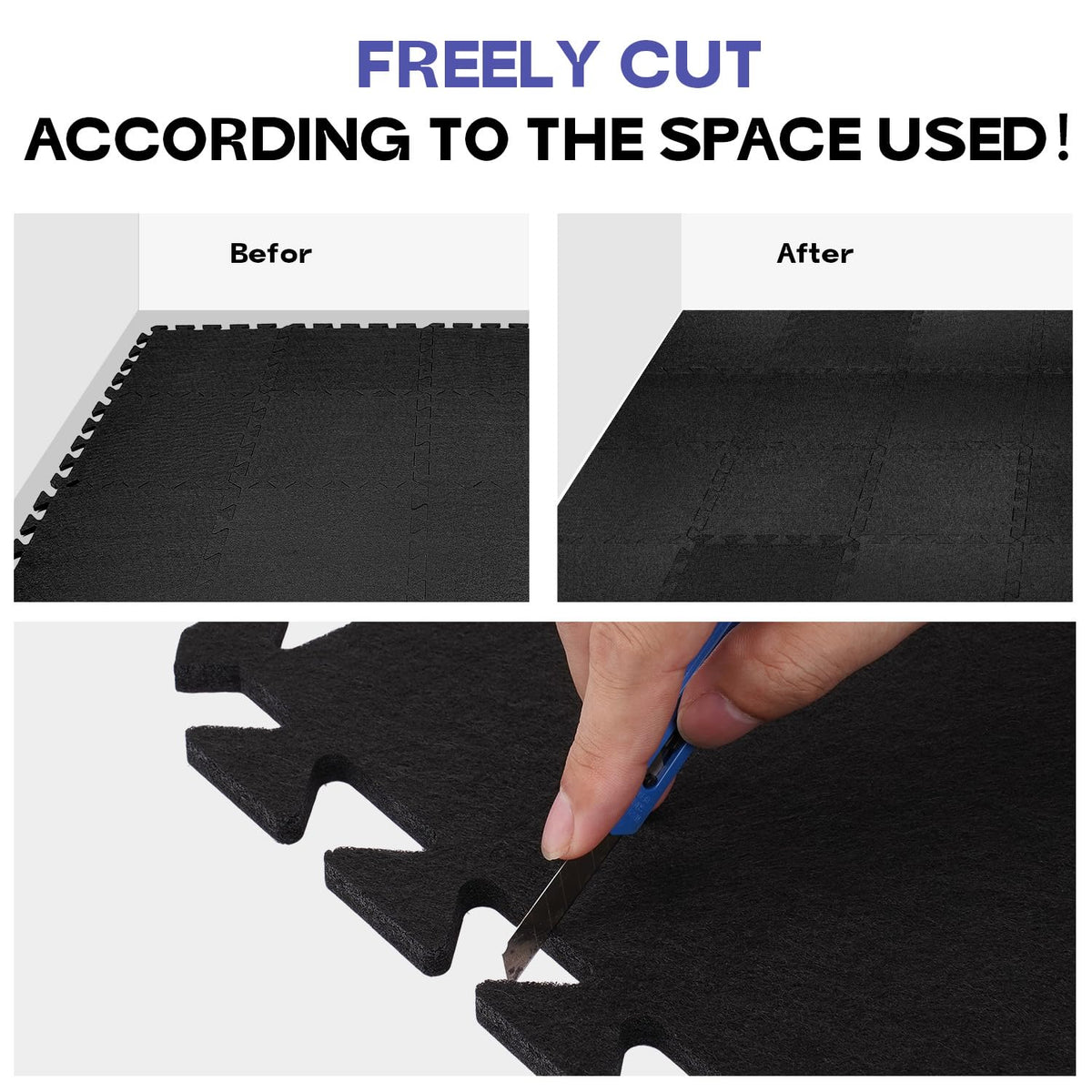 88 Key Full-Weighted Digital Piano and 18 Pcs Interlocking Floor Mats F2754