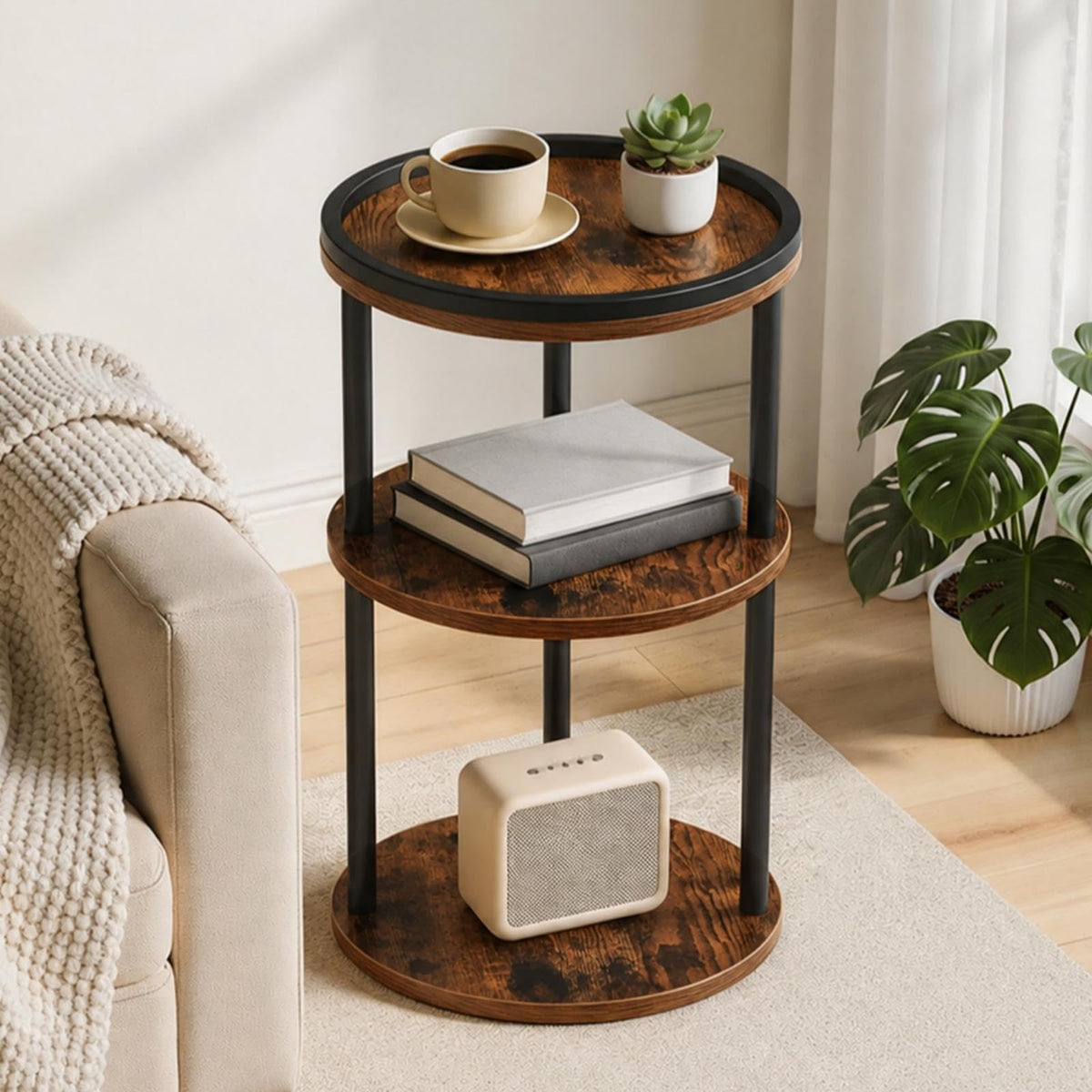 Small Round 3-Tier Side Table K956325