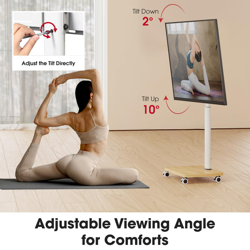 Rolling TV Stand for 32-65 Inch TVs, Height Adjustable with Swivel & Tilt Mount M940845