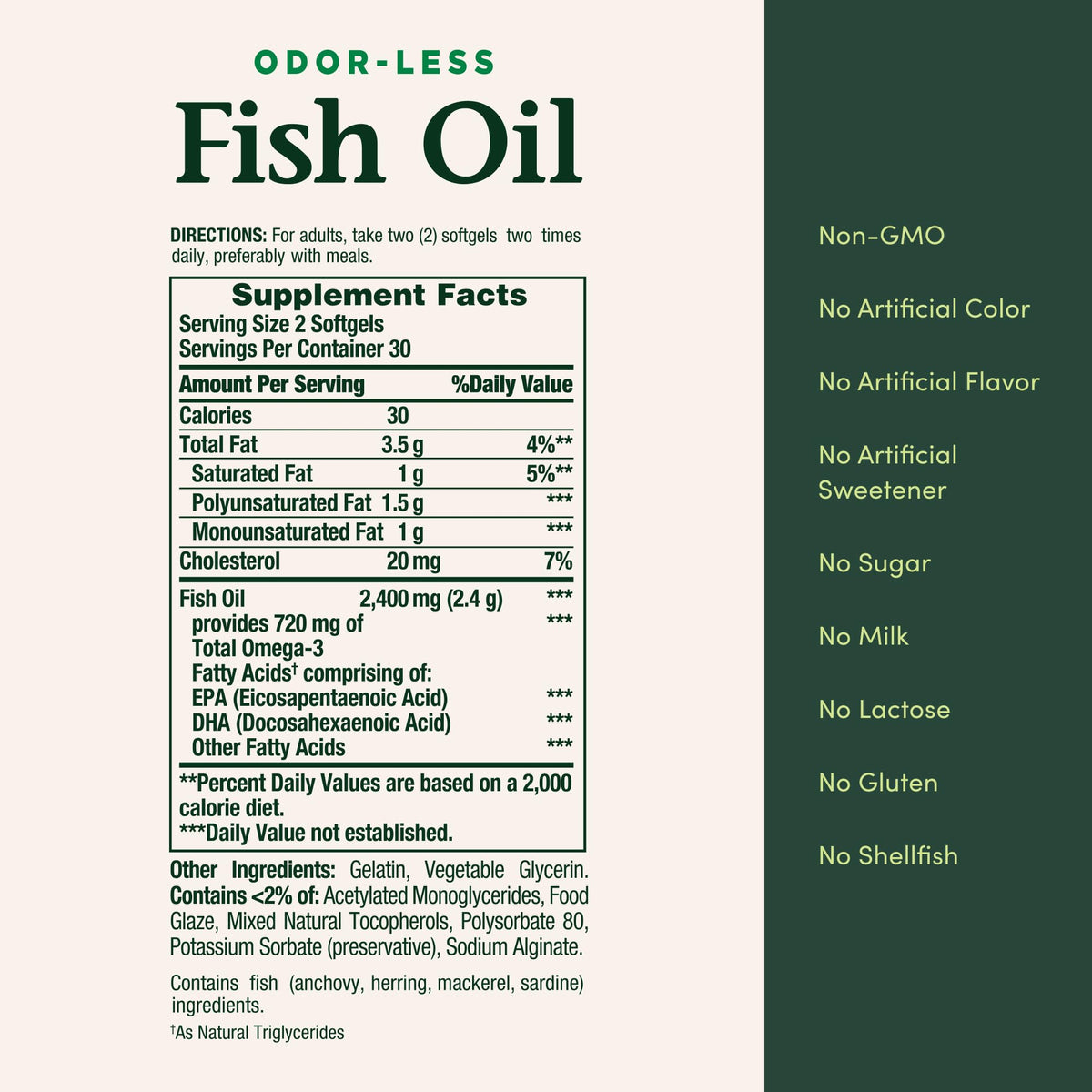 Fish Oil Omega 3 Supplements 1200mg 60 Softgels Z978