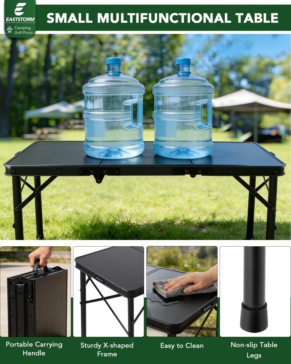 Small Folding Camping Table Black P374