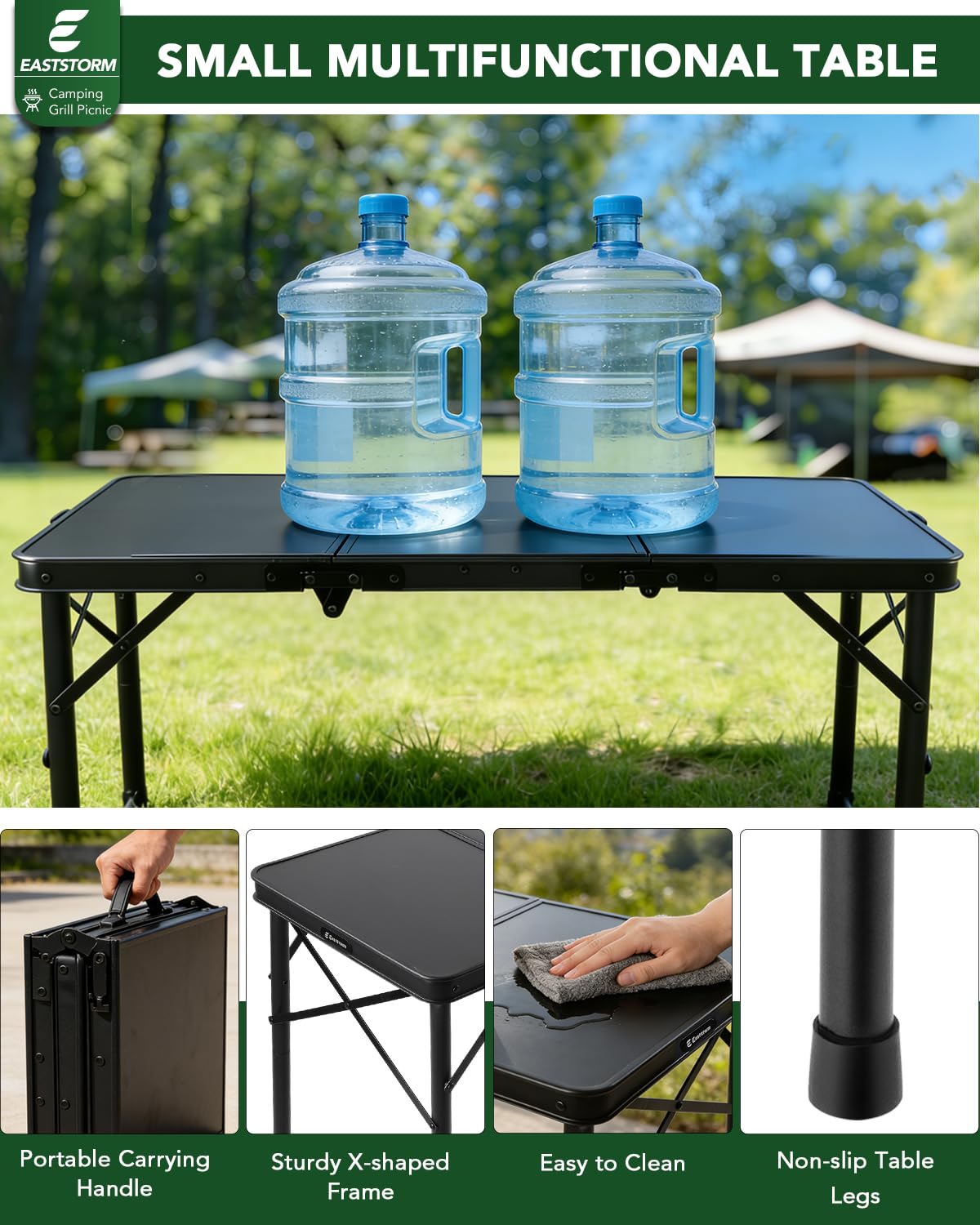 Small Folding Camping Table Black P374