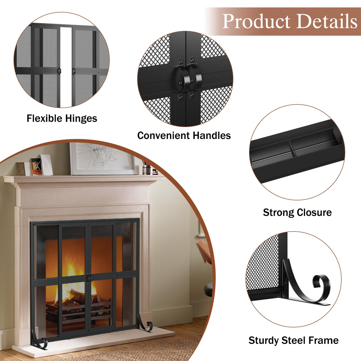 Fireplace Screen with Sliding Doors Z67143