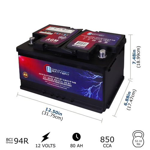 12V 80AH 850 CCA Replacement Battery J8666