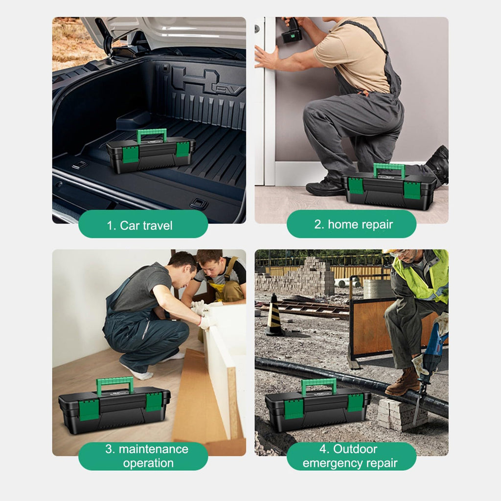 10-inch Plastic Tool Box with Handle and Removable Tray S8061