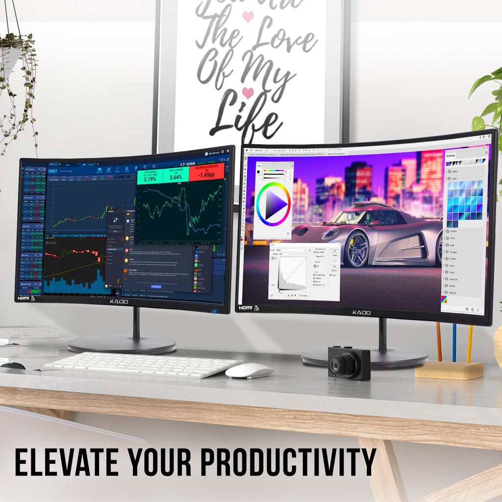 24" Curved 75Hz Computer Monitor 2-Pack D5447