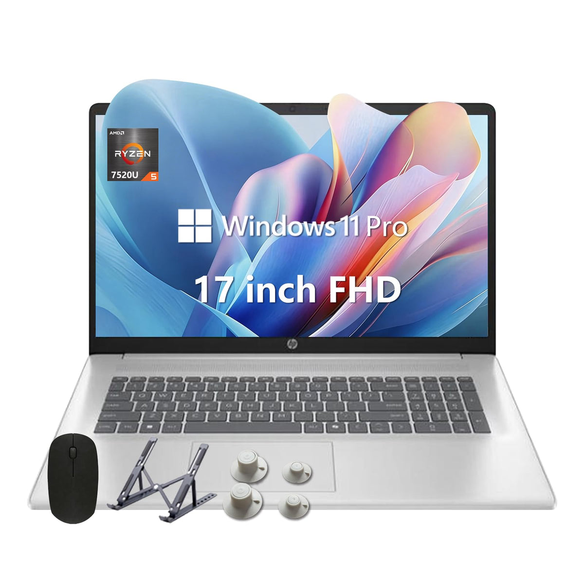 17.3" FHD Laptop, 16GB RAM, 512GB SSD, AMD Ryzen 5, Windows 11 Home, Silver C59330