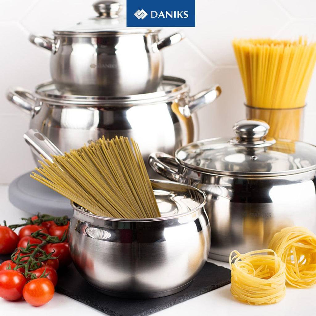 6.5 Quart Stainless Steel Stock Pot with Glass Lid U214196